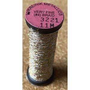 Kreinik #4 Very Fine Braid Metallic Thread - 11m - 3221 Heliodor